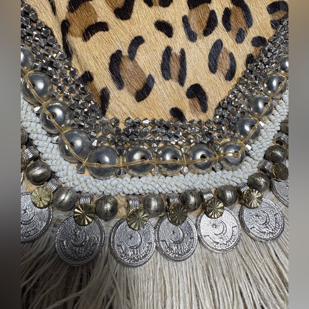 SHASHI Cream and Yellow Fringe Clutch - Picture 7 of 9